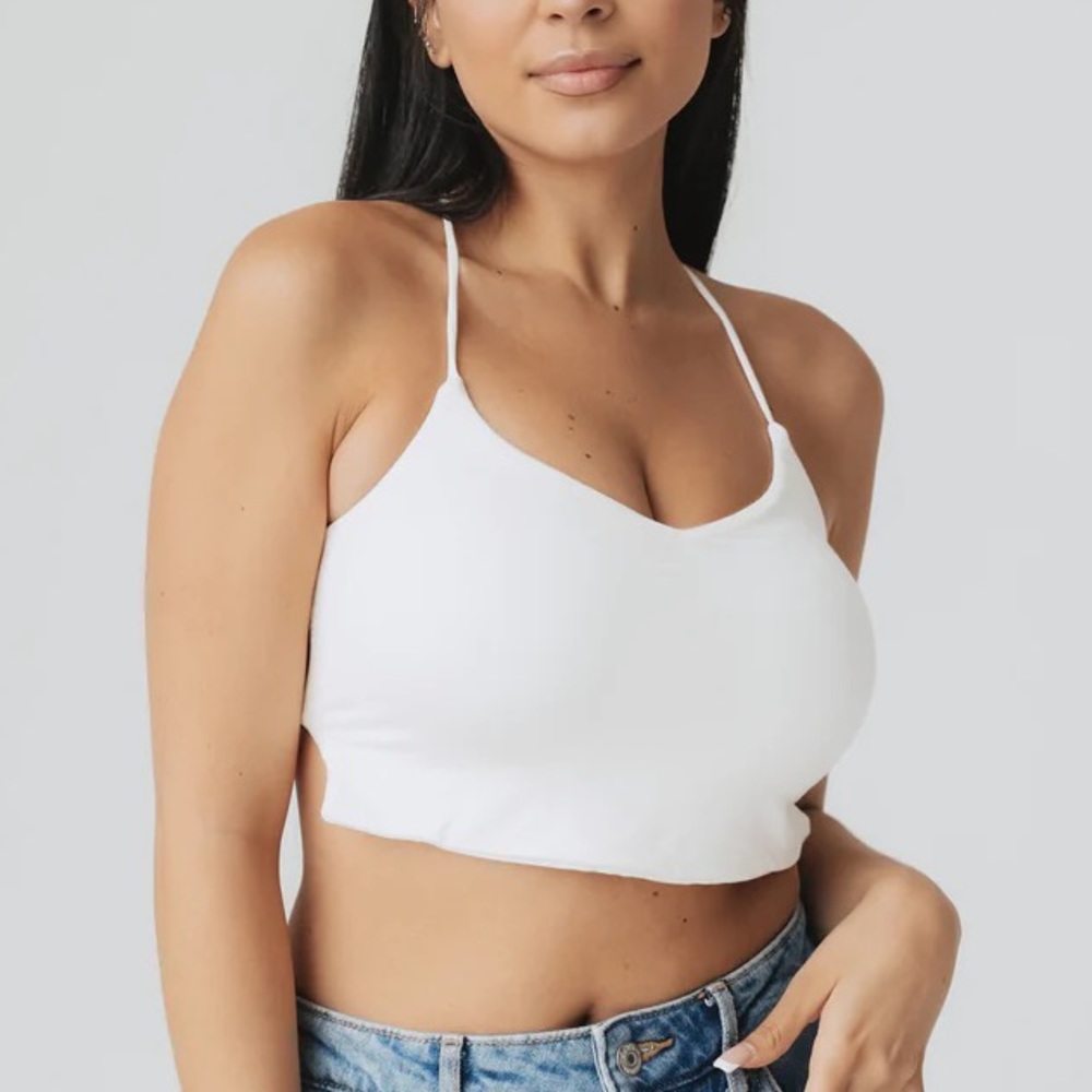 Klassy Network Strappy Back (crop) in Off White NWT